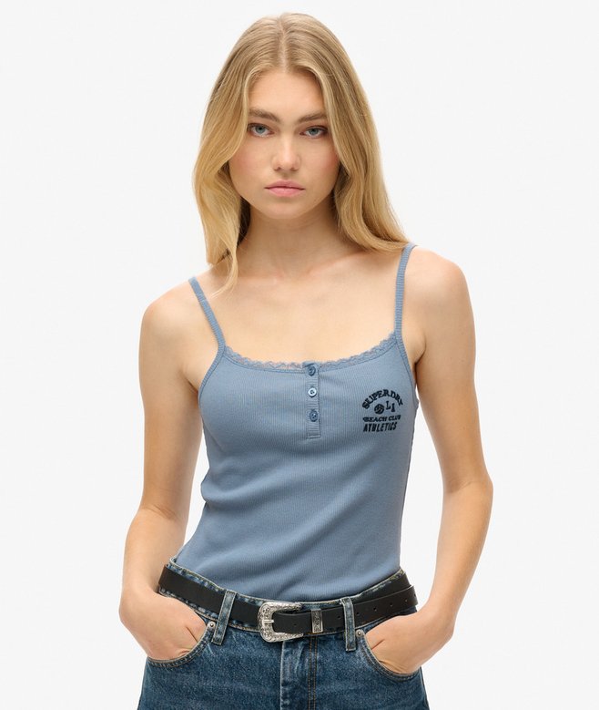 superdry Athletic Essentials Button Down Cami Top