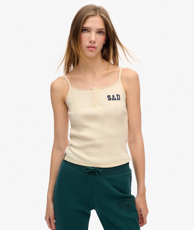 superdry Athletic Essentials Graphic Button Cami