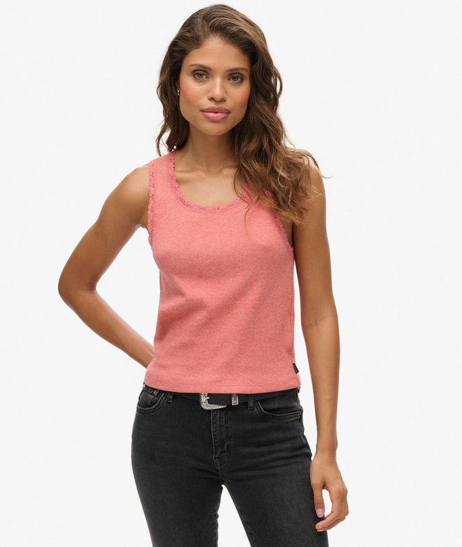 superdry Athletic Essentials Lace Trim Vest Top