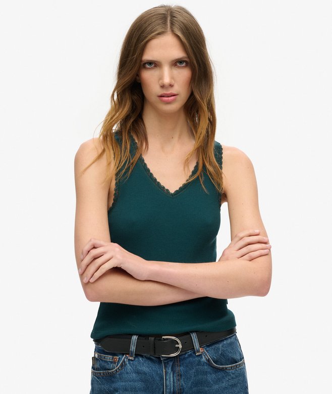 superdry Athletic Essentials Lace Trim Vest Top