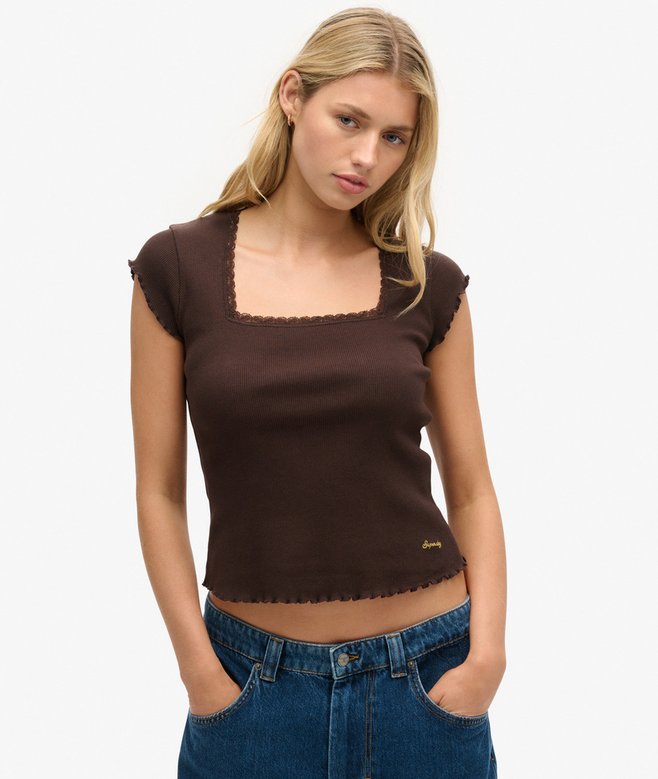 superdry Athletic Essentials Square Neck Top