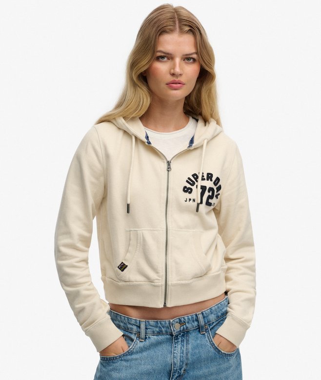 Superdry Athletic Relaxed Crop Zip Hoodie