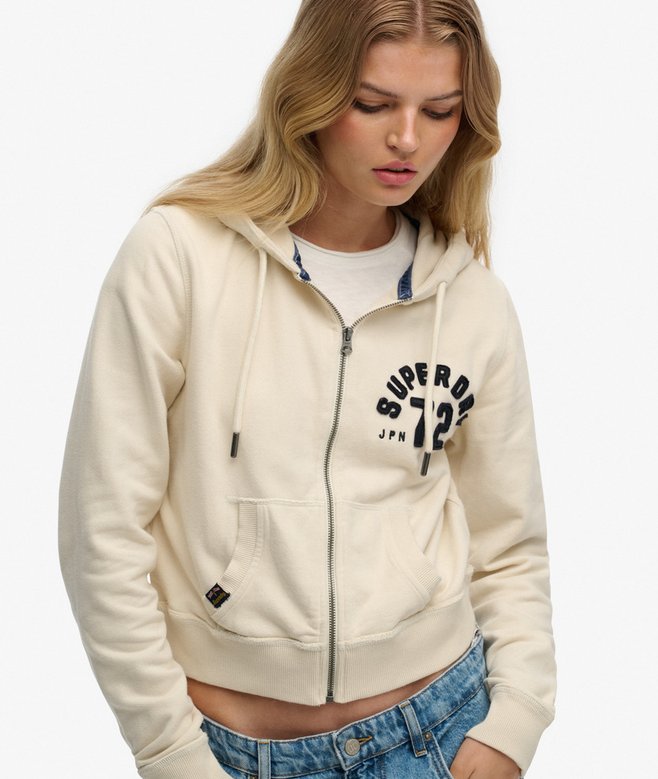 superdry Athletic Relaxed Crop Zip Hoodie