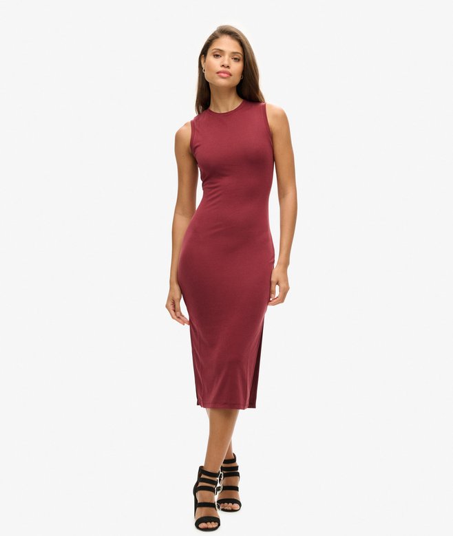 superdry Back Detail Jersey Midi Dress
