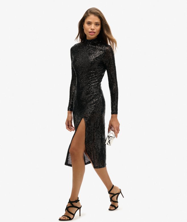 Superdry Backless Sequin Midi Dress