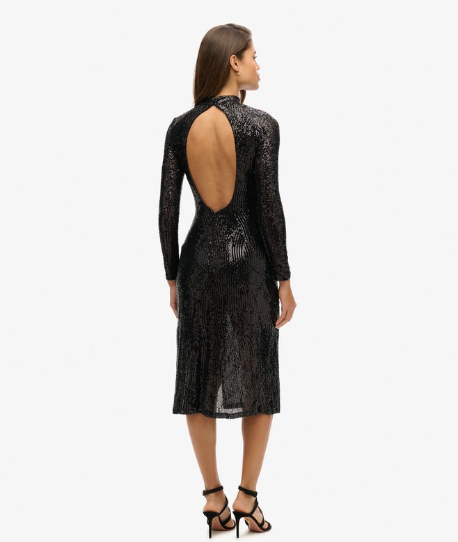 Superdry Backless Sequin Midi Dress