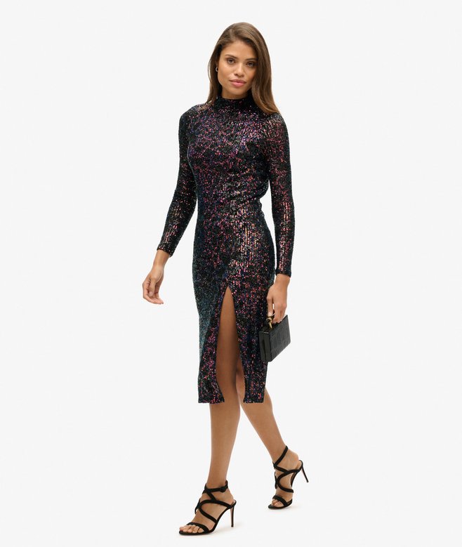 Superdry Backless Sequin Midi Dress