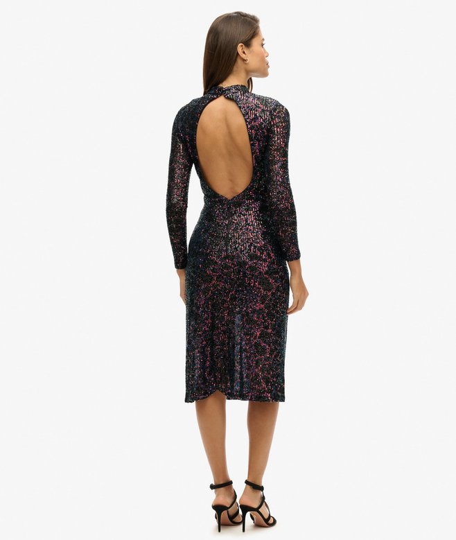 Superdry Backless Sequin Midi Dress