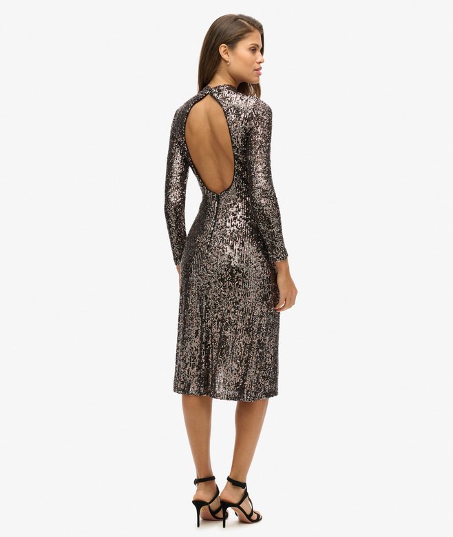 Superdry Backless Sequin Midi Dress