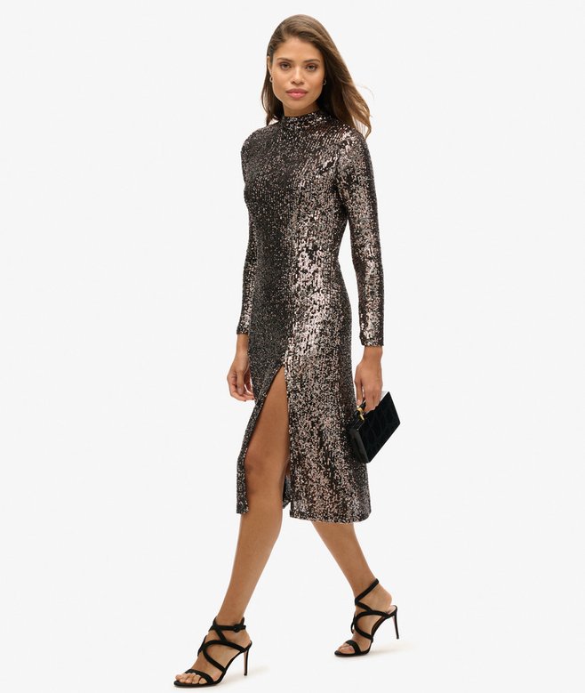 Superdry Backless Sequin Midi Dress