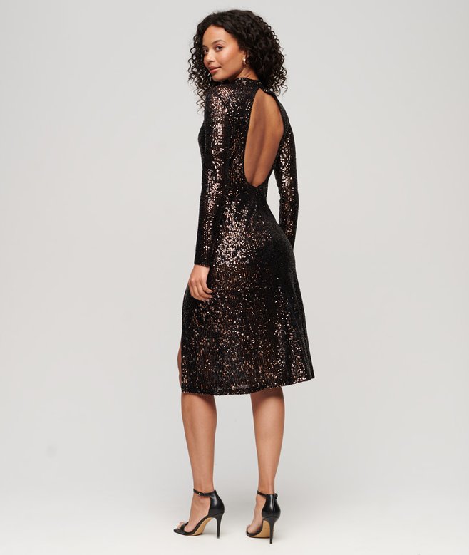 Superdry Backless Sequin Midi Dress