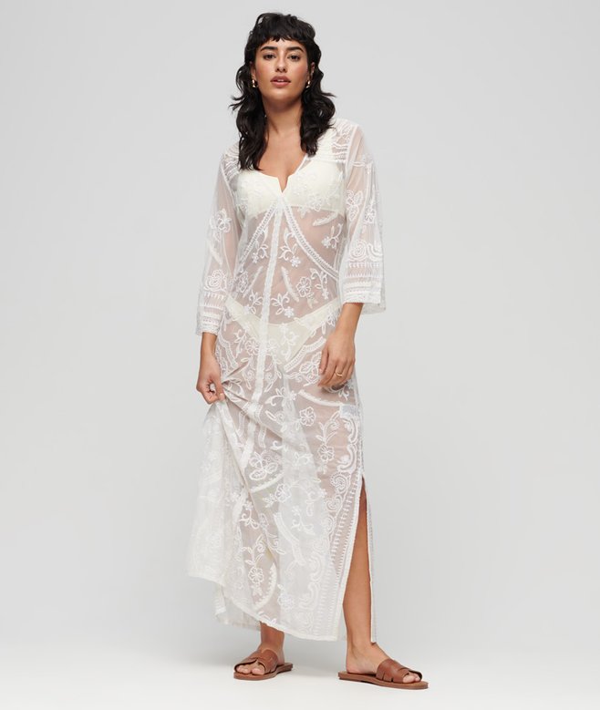 superdry Beach Cover Up Lace Maxi Dress