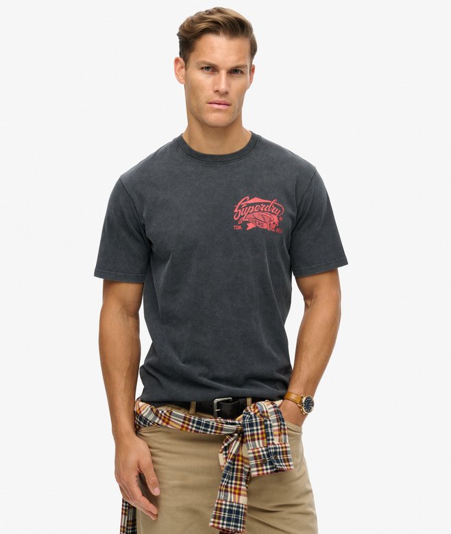 superdry Biker Rock Graphic Loose T-Shirt