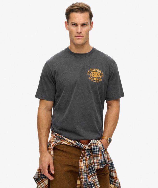 superdry Biker Rock Graphic Loose T-Shirt