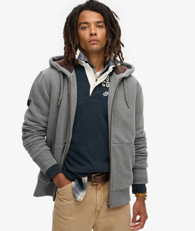 superdry Borg Lined Zip Hoodie