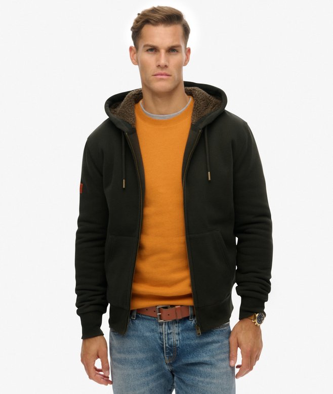 superdry Borg Lined Zip Hoodie