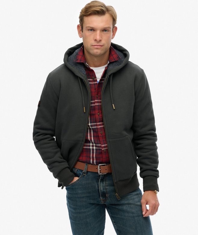 superdry Borg Lined Zip Hoodie