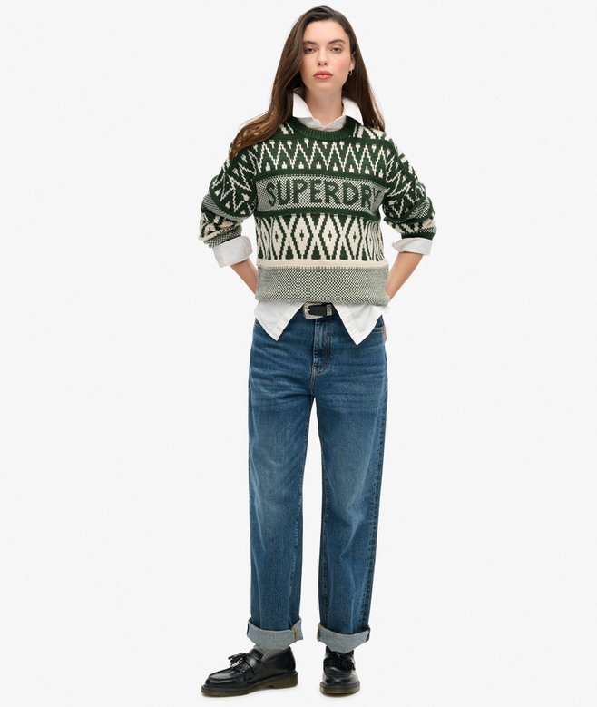 Superdry Branded Pattern Crew Jumper