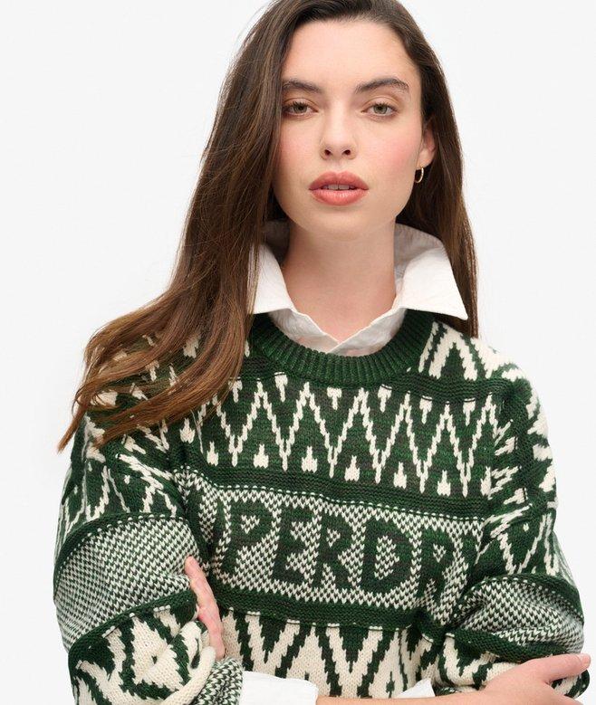 Superdry Branded Pattern Crew Jumper