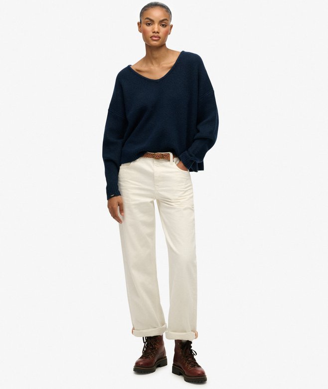 Superdry Brushed Oversized V Neck Jumper
