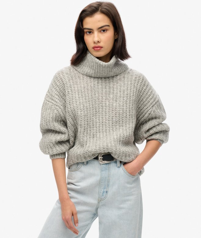 superdry Brushed Rib Slouch Neck Jumper