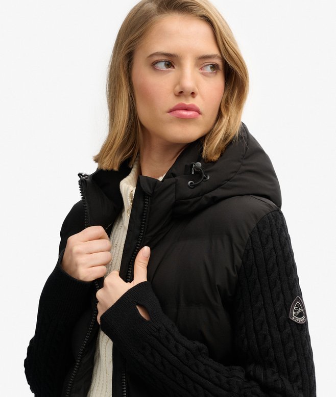 Superdry Cable Knit Sleeve Hybrid Jacket