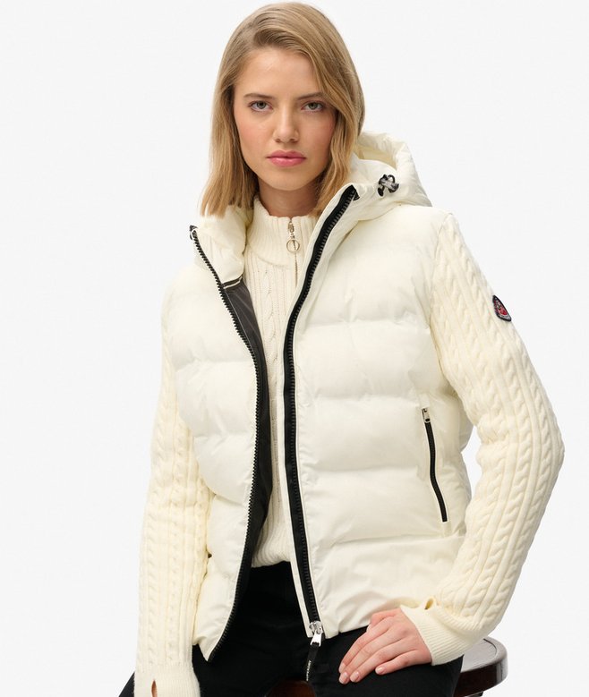 Superdry Cable Knit Sleeve Hybrid Jacket