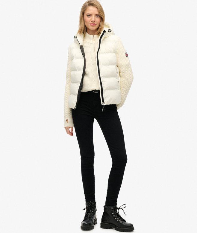 Superdry Cable Knit Sleeve Hybrid Jacket