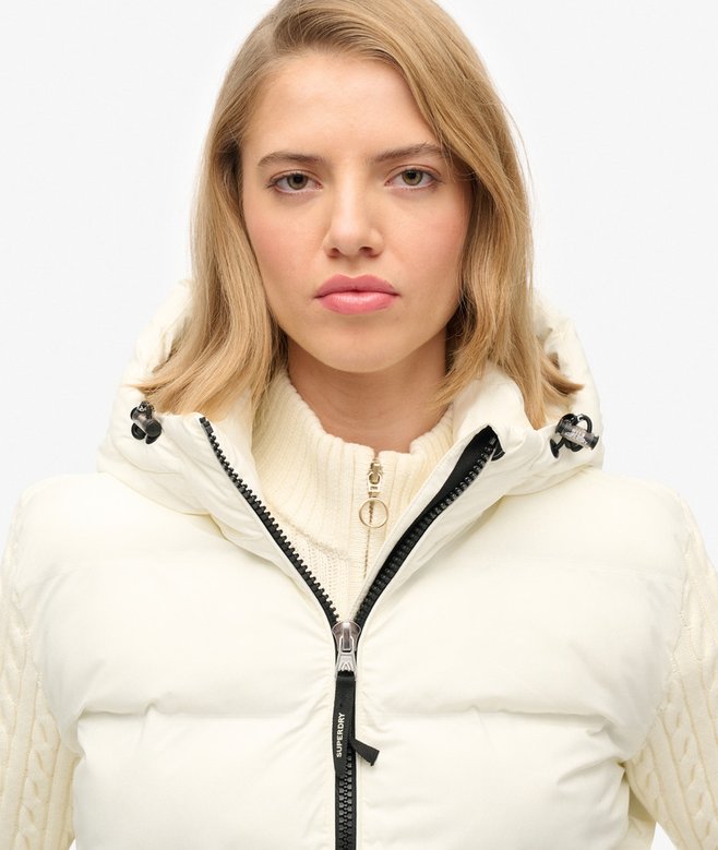 Superdry Cable Knit Sleeve Hybrid Jacket