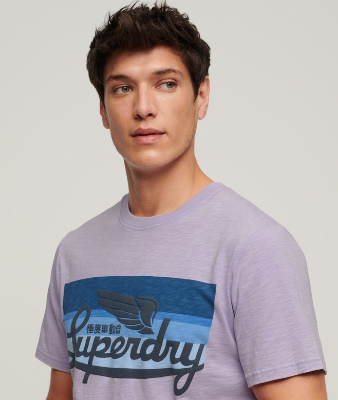 superdry Cali Striped Logo T-Shirt