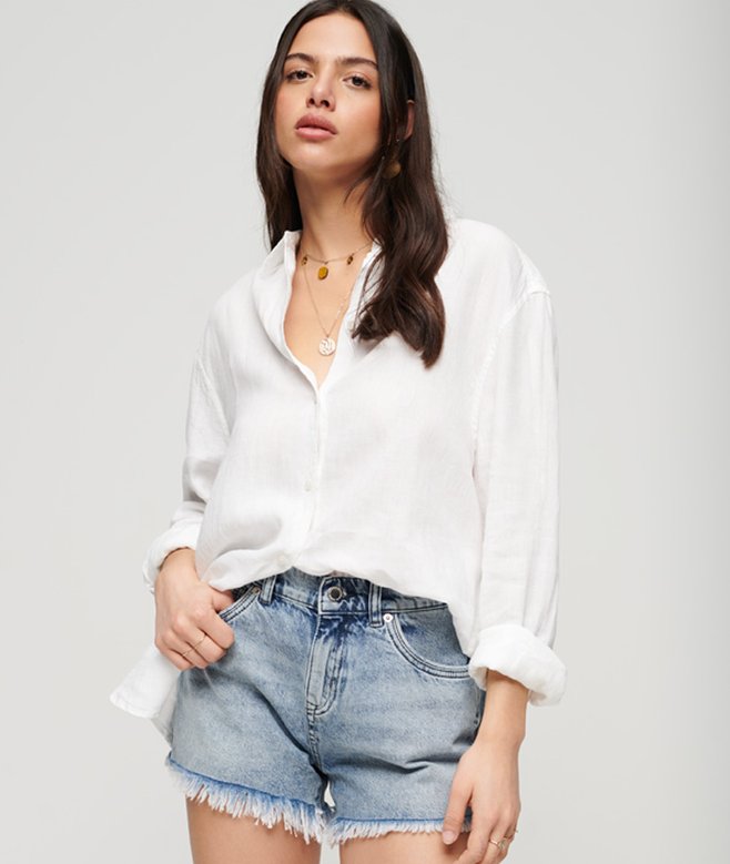 superdry Casual Linen Boyfriend Shirt