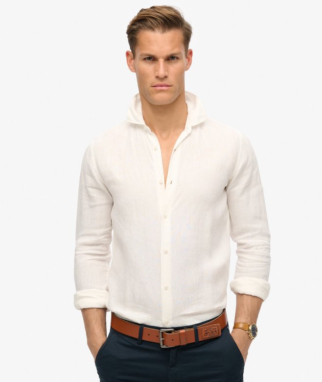 superdry Casual Linen Long Sleeve Shirt