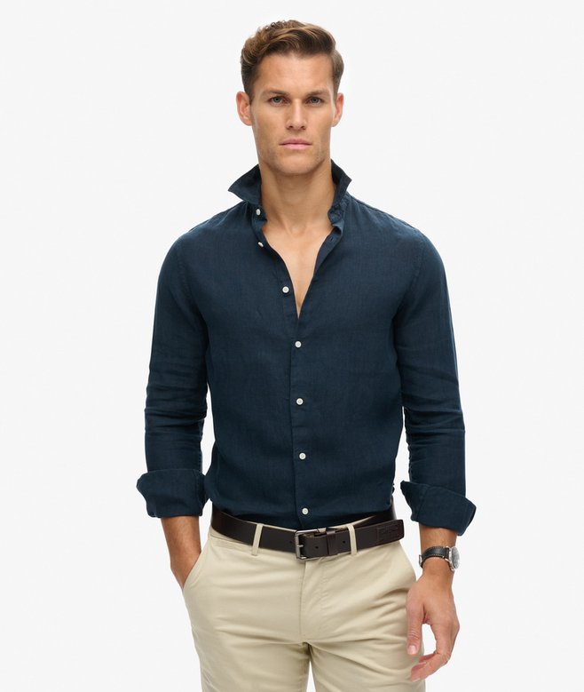 superdry Casual Linen Long Sleeve Shirt