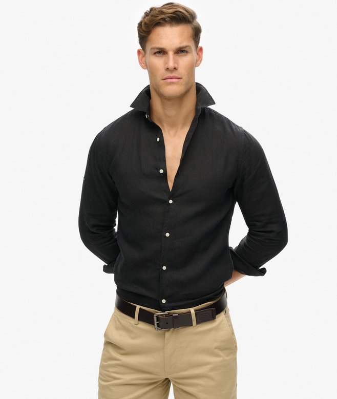 superdry Casual Linen Long Sleeve Shirt