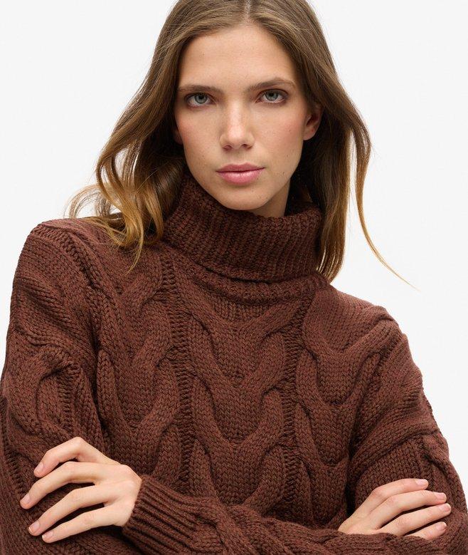 Superdry Chain Cable Knit Polo Jumper