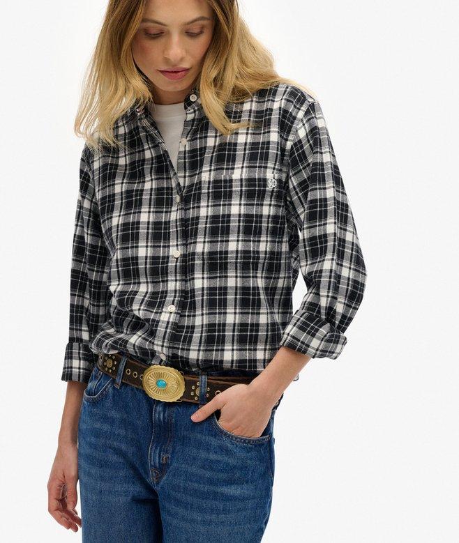 superdry Check Flannel Boyfriend Shirt