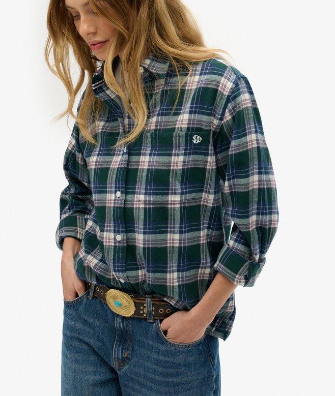 superdry Check Flannel Boyfriend Shirt