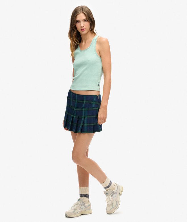 Superdry Check Pleat Mini Skirt