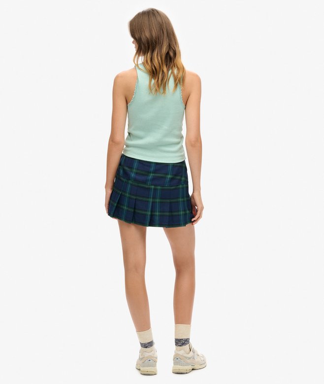 Superdry Check Pleat Mini Skirt