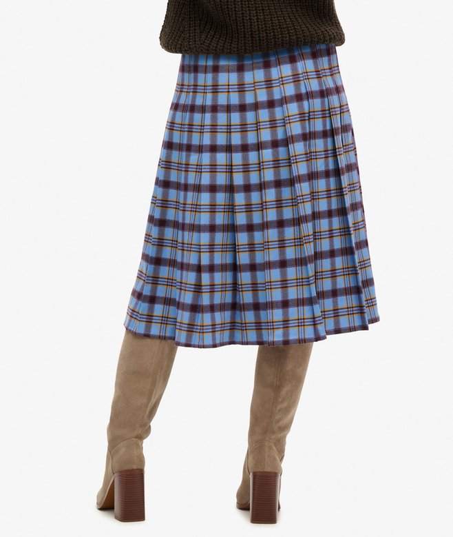 Superdry Check Pleated Midi Skirt