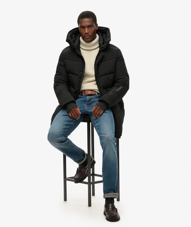 Superdry City Chevron Padded Parka Coat