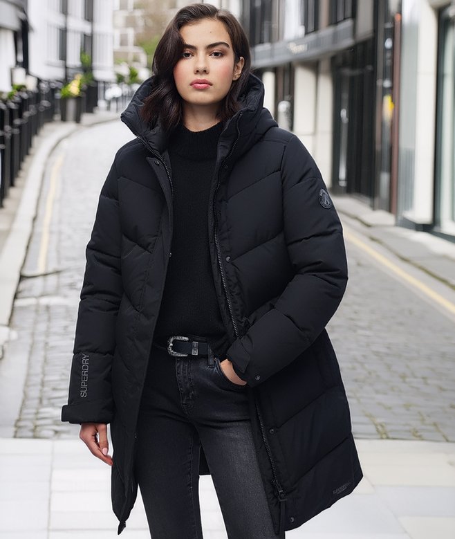 superdry City Chevron Padded Parka Coat