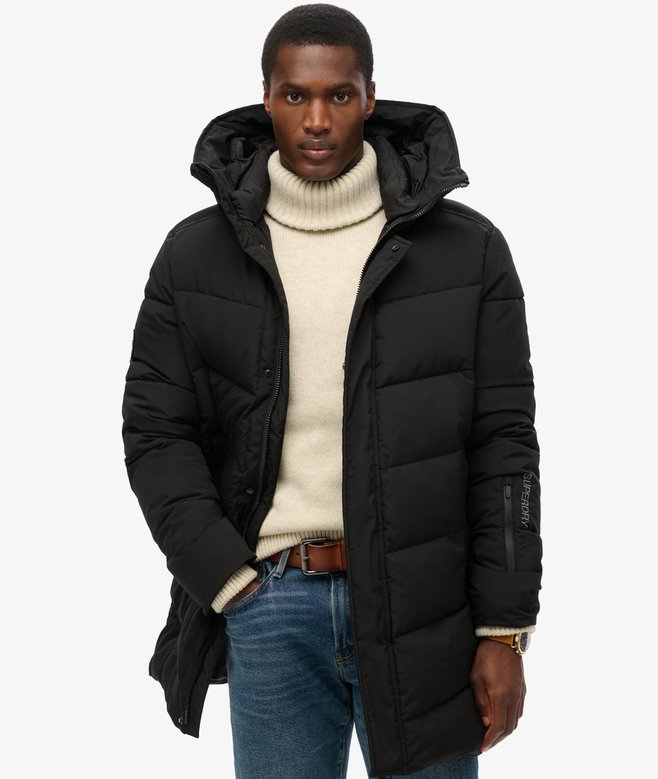 superdry City Chevron Padded Parka Coat