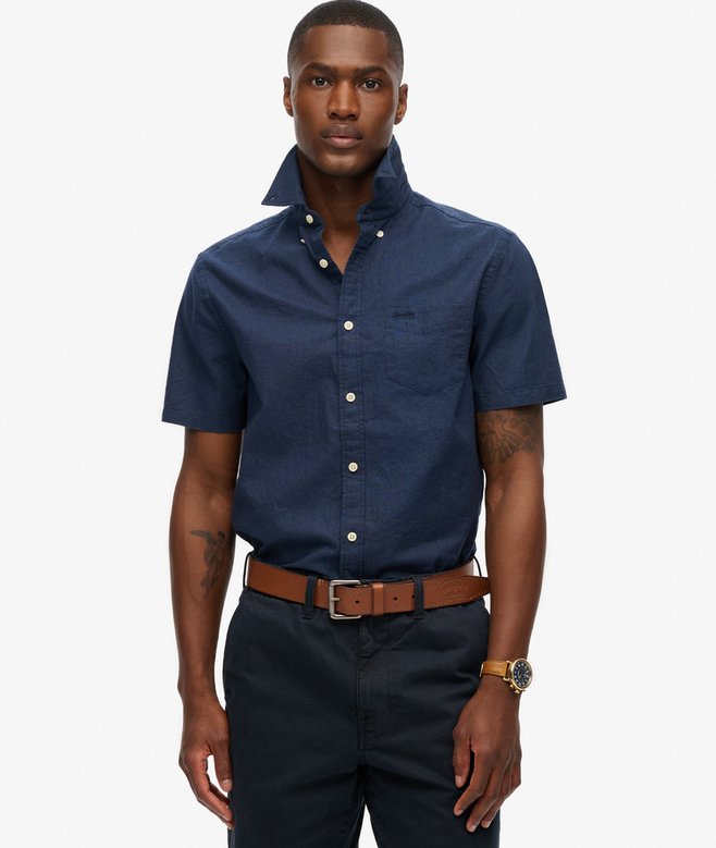 superdry City Cotton Linen Short Sleeve Shirt