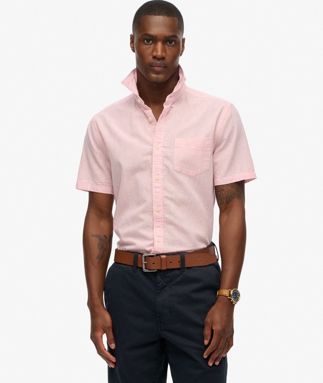 superdry City Cotton Linen Short Sleeve Shirt