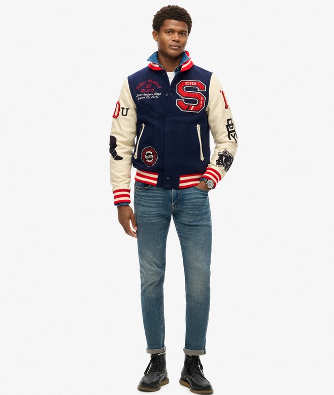 Superdry College Varsity Patched Bomber Jacket