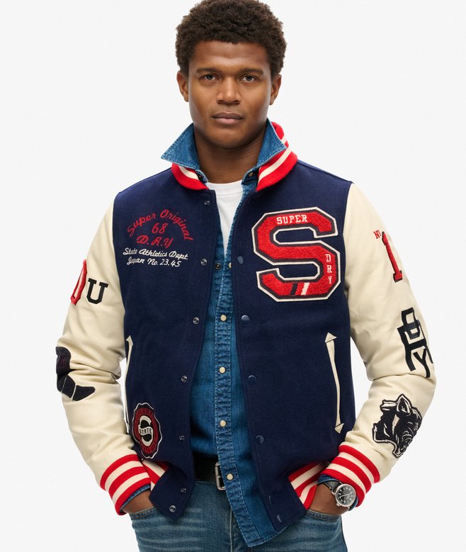 superdry College Varsity Patched Bomber Jacket