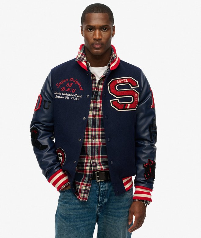 Superdry College Varsity Patched Bomber Jacket