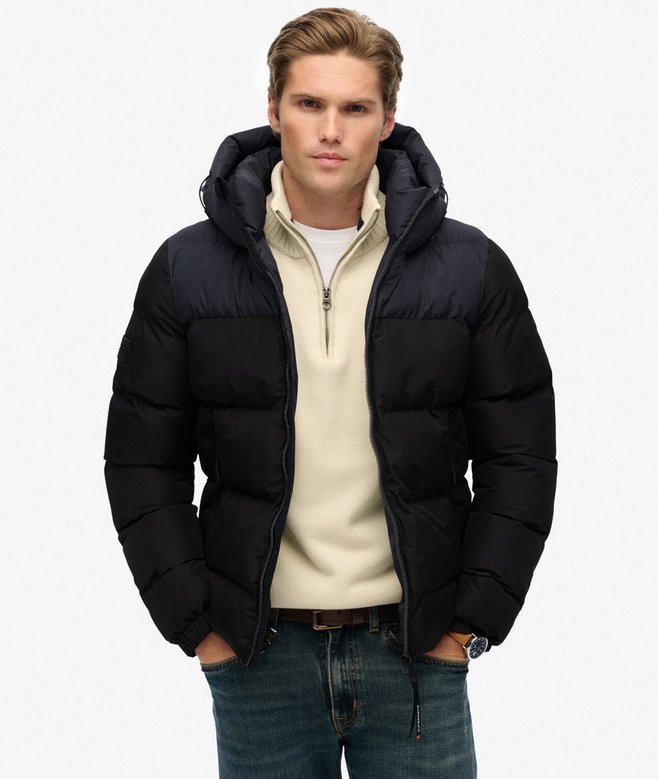 Superdry Colourblock Hooded Puffer Jacket