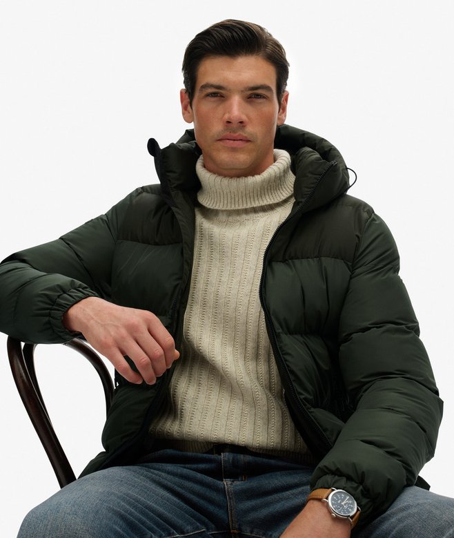 superdry Colourblock Hooded Puffer Jacket